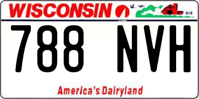 WI license plate 788NVH