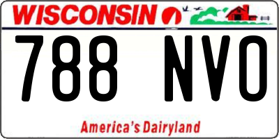 WI license plate 788NVO