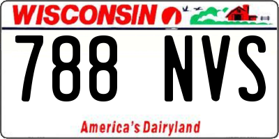 WI license plate 788NVS