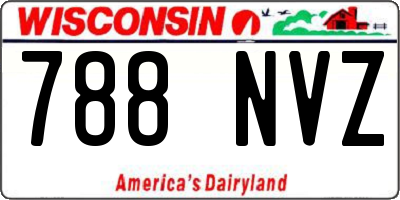 WI license plate 788NVZ