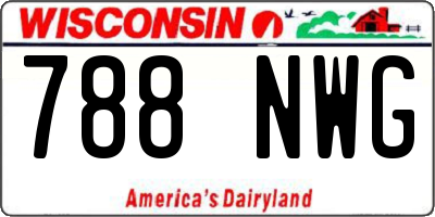 WI license plate 788NWG