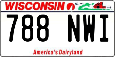 WI license plate 788NWI