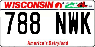 WI license plate 788NWK