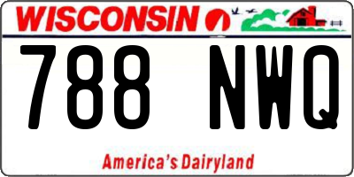 WI license plate 788NWQ