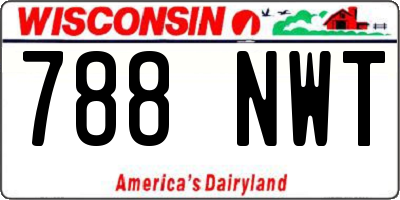 WI license plate 788NWT