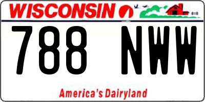 WI license plate 788NWW