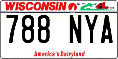 WI license plate 788NYA