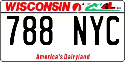 WI license plate 788NYC