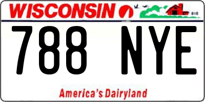 WI license plate 788NYE