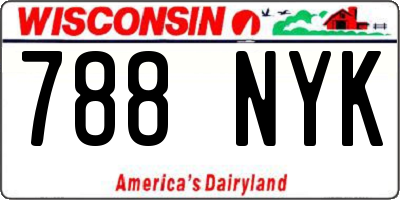WI license plate 788NYK