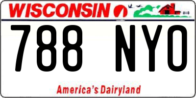 WI license plate 788NYO