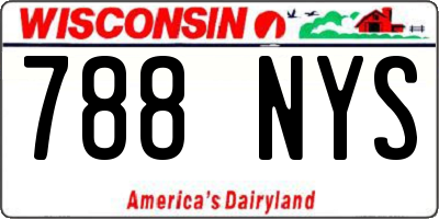 WI license plate 788NYS