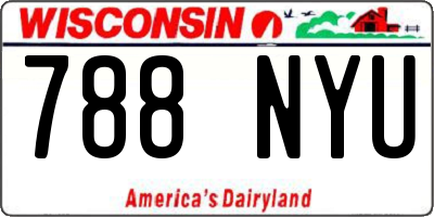 WI license plate 788NYU