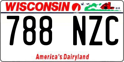 WI license plate 788NZC