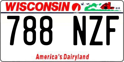 WI license plate 788NZF