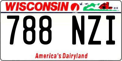 WI license plate 788NZI