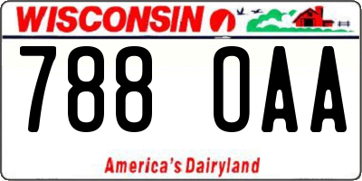 WI license plate 788OAA