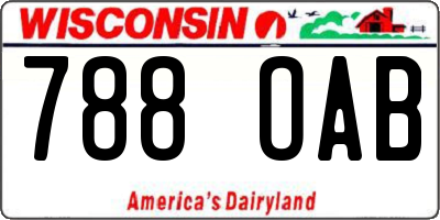 WI license plate 788OAB