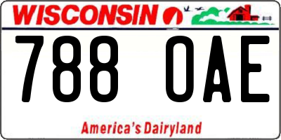 WI license plate 788OAE