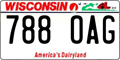 WI license plate 788OAG