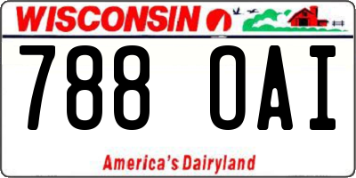 WI license plate 788OAI