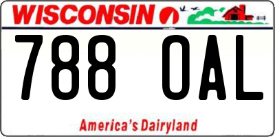 WI license plate 788OAL