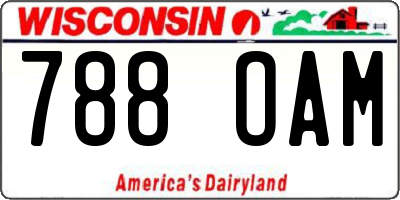 WI license plate 788OAM