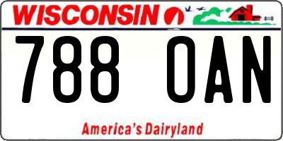 WI license plate 788OAN