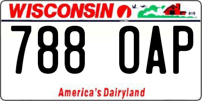 WI license plate 788OAP
