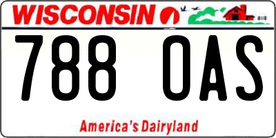 WI license plate 788OAS