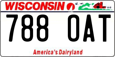 WI license plate 788OAT