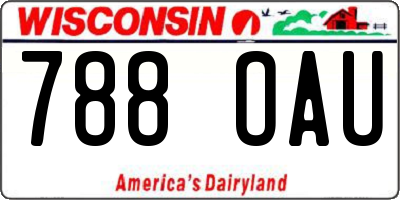WI license plate 788OAU