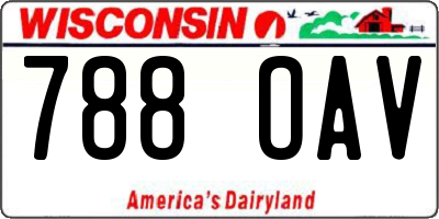 WI license plate 788OAV