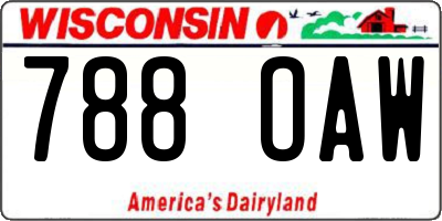 WI license plate 788OAW
