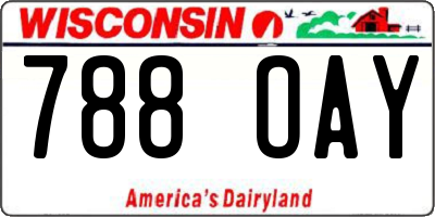 WI license plate 788OAY
