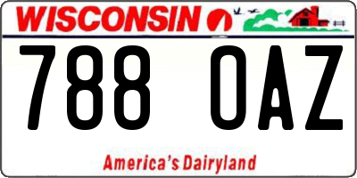 WI license plate 788OAZ