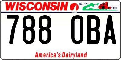 WI license plate 788OBA