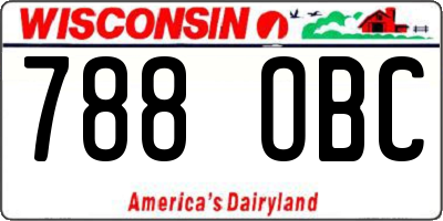 WI license plate 788OBC