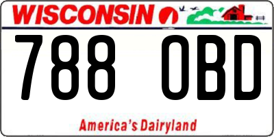 WI license plate 788OBD