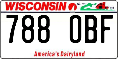WI license plate 788OBF