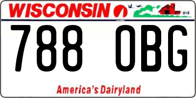 WI license plate 788OBG