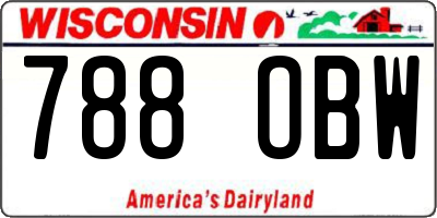 WI license plate 788OBW