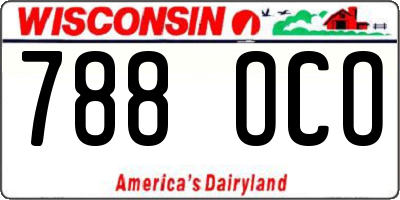 WI license plate 788OCO
