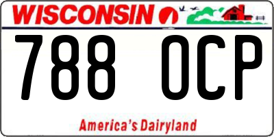 WI license plate 788OCP
