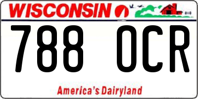 WI license plate 788OCR