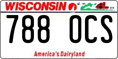 WI license plate 788OCS