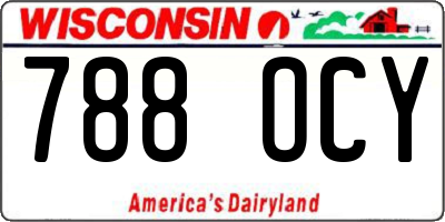 WI license plate 788OCY