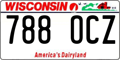WI license plate 788OCZ