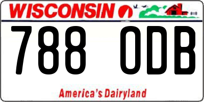 WI license plate 788ODB