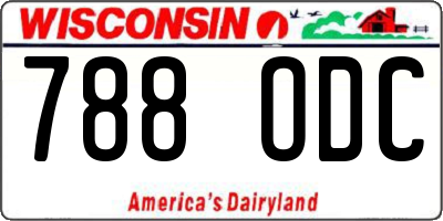 WI license plate 788ODC
